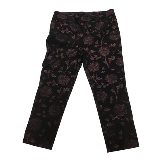 Chicos Black and Floral women's‎ pants 3R (16 regular) - Picture 1 of 5